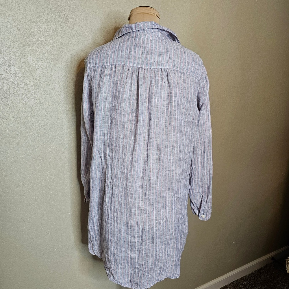 CP Shades Linen Striped Teton Tunic Shirt Blue Pink White Size‎ XS - Picture 6 of 10